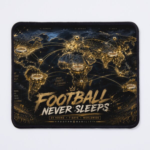 Item preview, Football Never Sleeps – World Football Map designed and sold by FootProbability.