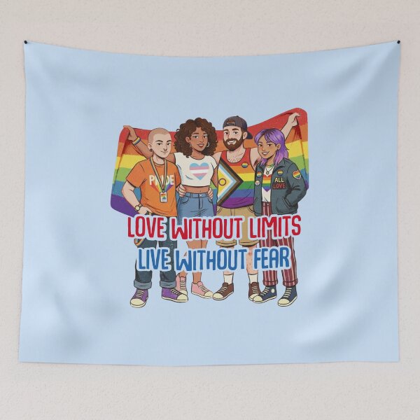 Item preview, Love without limits Live without fear Happy Pride Month Celebration 2026 rainbow LGBTQIA  designed and sold by Smuchie.