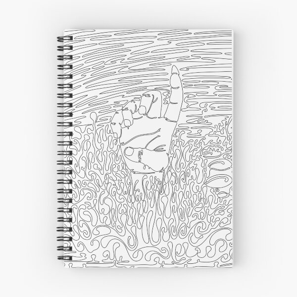 Item preview, Hand Drowning Rescue – One Line Drawing Black and White – Single Line Art Despair designed and sold by Keltoi-art.