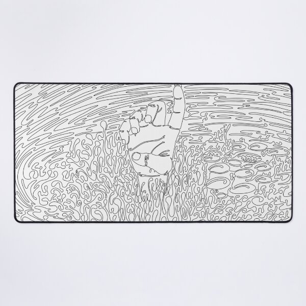 Item preview, Hand Drowning Rescue – One Line Drawing Black and White – Single Line Art Despair designed and sold by Keltoi-art.