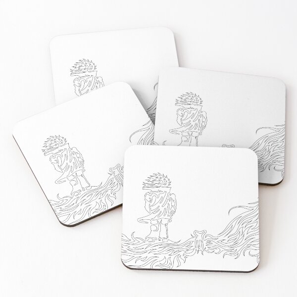 Item preview, Wandering Woman in the Wind – One Line Drawing in Black and White – Minimalist Manga Movement Art designed and sold by Keltoi-art.