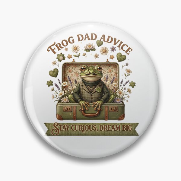 Item preview, Frog Dad Advice Stay Curious Dream Big Father's Day Aesthetic designed and sold by Basma Designs | Funny Shirts, Stickers & Mugs.