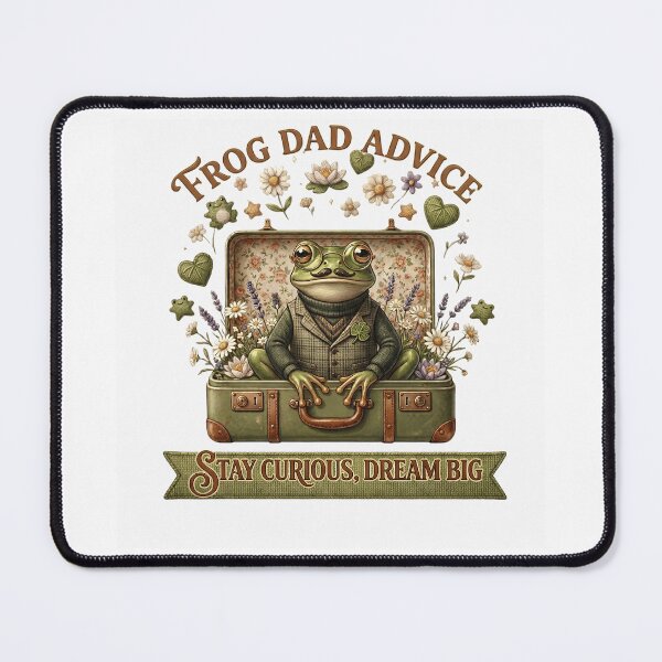 Item preview, Frog Dad Advice Stay Curious Dream Big Father's Day Aesthetic designed and sold by Basma Designs | Funny Shirts, Stickers & Mugs.