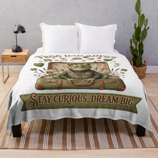 Item preview, Frog Dad Advice Stay Curious Dream Big Father's Day Aesthetic designed and sold by Basma Designs | Retro, Kawaii Shirts & Stickers.