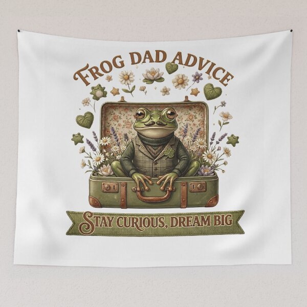 Item preview, Frog Dad Advice Stay Curious Dream Big Father's Day Aesthetic designed and sold by Basma Designs | Funny Shirts, Stickers & Mugs.