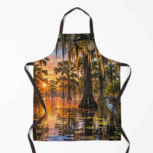 Item preview, Golden Sunset Over Louisiana Cypress Swamp | Bayou Nature Photography designed and sold by Mystical1971.