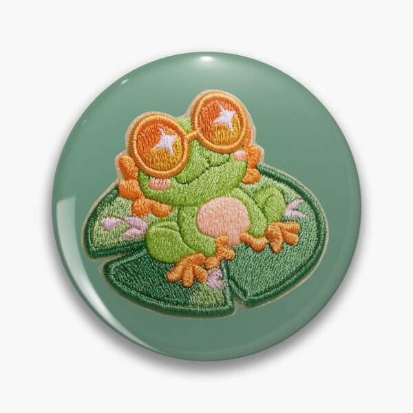 Item preview, Sleepy Frog With Sunglasses Patch designed and sold by MegaNovaArt.
