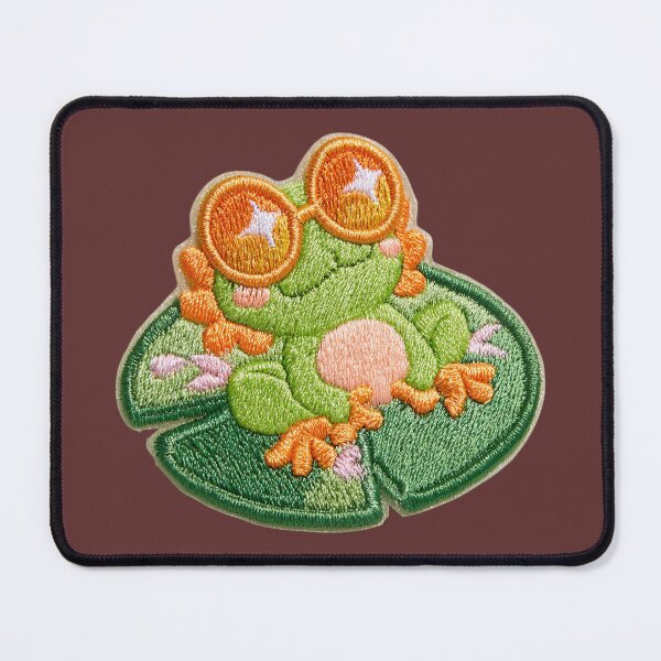 Item preview, Sleepy Frog With Sunglasses Patch designed and sold by MegaNovaArt.