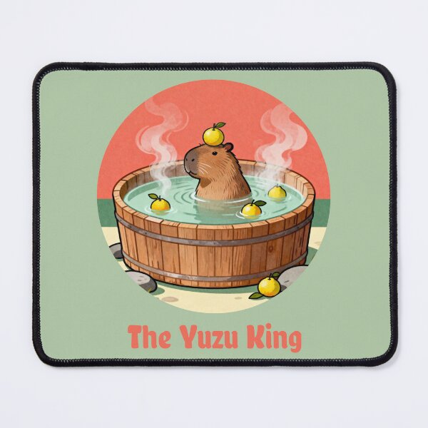 Item preview, The Yuzu King Capybara Japanese Hot Spring Onsen designed and sold by FIREDesignsPOD.
