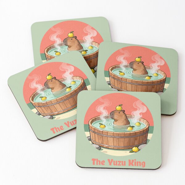 Item preview, The Yuzu King Capybara Japanese Hot Spring Onsen designed and sold by FIREDesignsPOD.