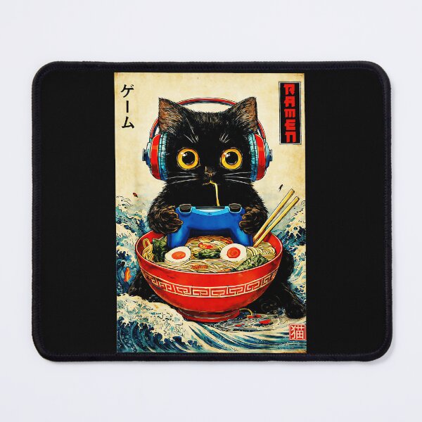 Item preview, Game Ramen Cat Gamer Japanese Noodles Hobby designed and sold by LysiTHWIP.