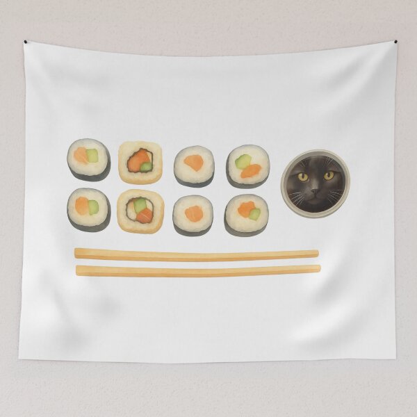 Item preview, Cat Soy — Funny Sushi Cat Design designed and sold by Melo&Mia.