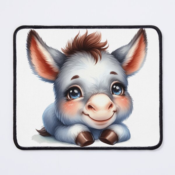 Item preview, Cute Baby Donkey Whimsical Pixar Style Illustration designed and sold by LunaPixelStudio.