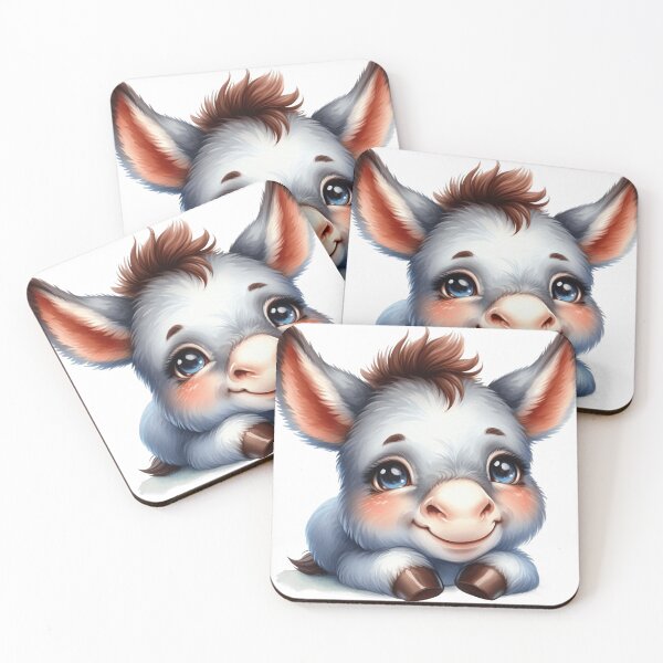 Item preview, Cute Baby Donkey Whimsical Pixar Style Illustration designed and sold by LunaPixelStudio.