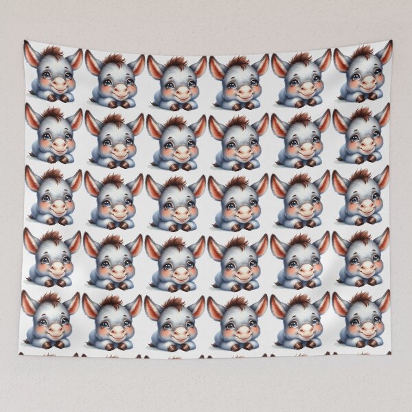 Item preview, Cute Baby Donkey Whimsical Pixar Style Illustration designed and sold by LunaPixelStudio.