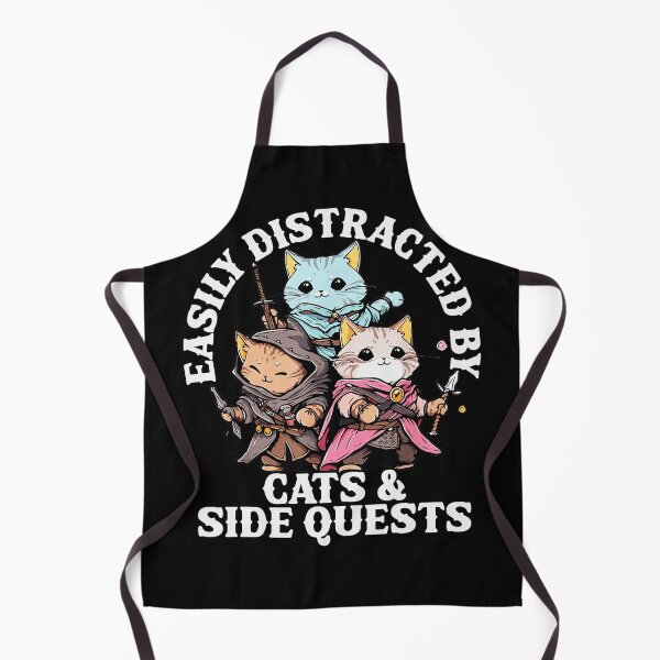 Item preview, Easily Distracted By Cats & Side Quests Rpg Gamer Cat Lover designed and sold by LysiTHWIP.
