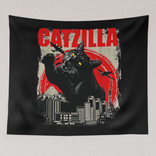 Item preview, Catzilla Giant Cat Monster Japan Tokyo Feline Lover designed and sold by LysiTHWIP.
