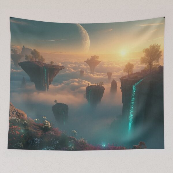 Item preview, Floating Celestial Isles Fantasy Alien Landscape designed and sold by Luminous Wilds.