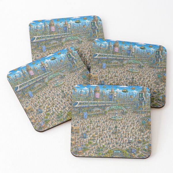 Item preview, Robotics Plaza in Futuristic City designed and sold by Overwhelm Art.