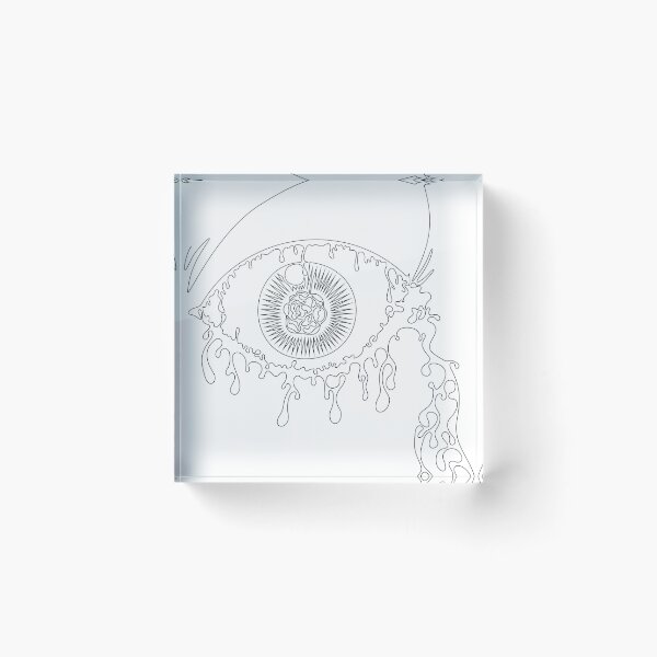 Item preview, Weeping Eye One Line Art – Single Line Drawing Black and White – Liquid Emotion Art designed and sold by Keltoi-art.