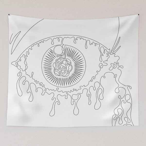 Item preview, Weeping Eye One Line Art – Single Line Drawing Black and White – Liquid Emotion Art designed and sold by Keltoi-art.