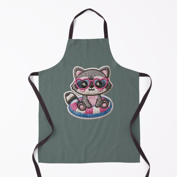 Item preview, Summer Raccoon Pool Float Patch designed and sold by MegaNovaArt.