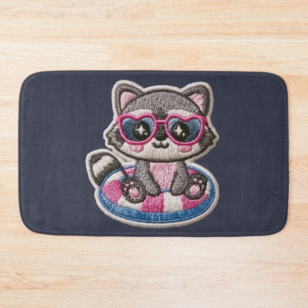 Item preview, Summer Raccoon Pool Float Patch designed and sold by MegaNovaArt.