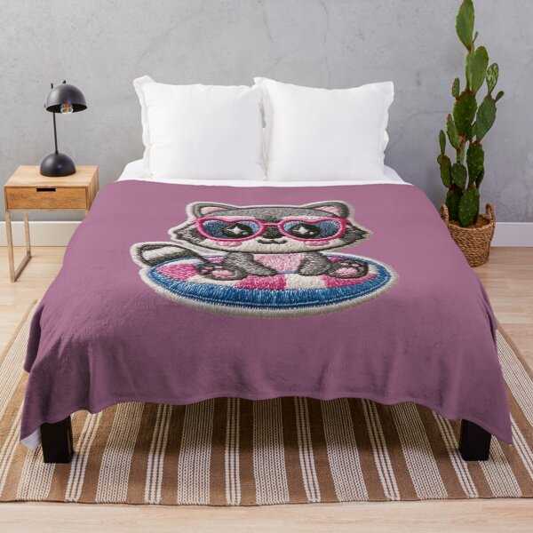 Item preview, Summer Raccoon Pool Float Patch designed and sold by MegaNovaArt.
