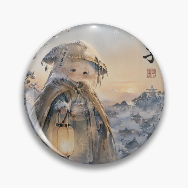 Item preview, Yuki Warashi Snow Child Spirit | Japanese Winter Yokai Folklore Art designed and sold by kaxymax.
