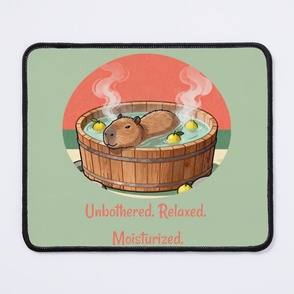 Item preview, Unbothered Relaxed Moisturized Capybara Japanese Onsen Meme designed and sold by FIREDesignsPOD.