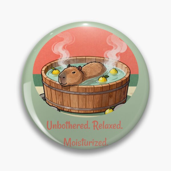 Item preview, Unbothered Relaxed Moisturized Capybara Japanese Onsen Meme designed and sold by FIREDesignsPOD.