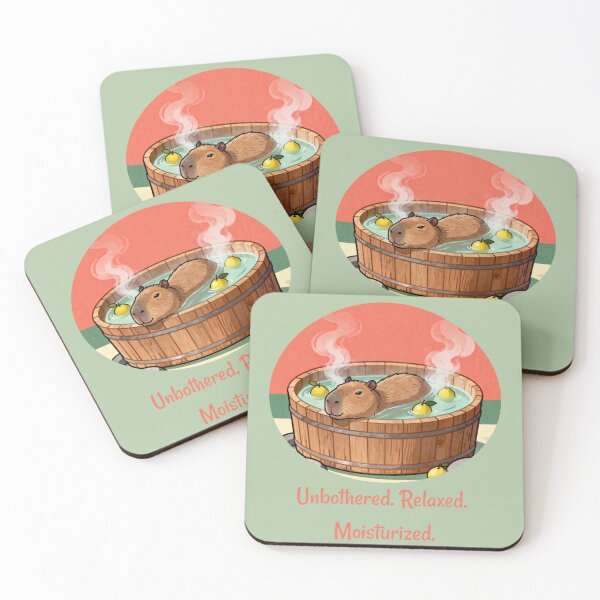 Item preview, Unbothered Relaxed Moisturized Capybara Japanese Onsen Meme designed and sold by FIREDesignsPOD.