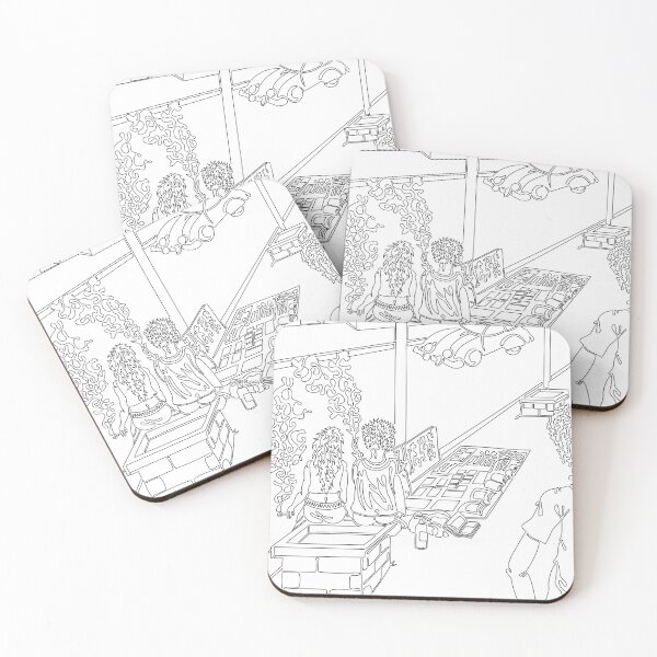 Item preview, Neuquén Terrace, Couple from Behind – Single Line Drawing, Black and White – Argentine Urban Art designed and sold by Keltoi-art.