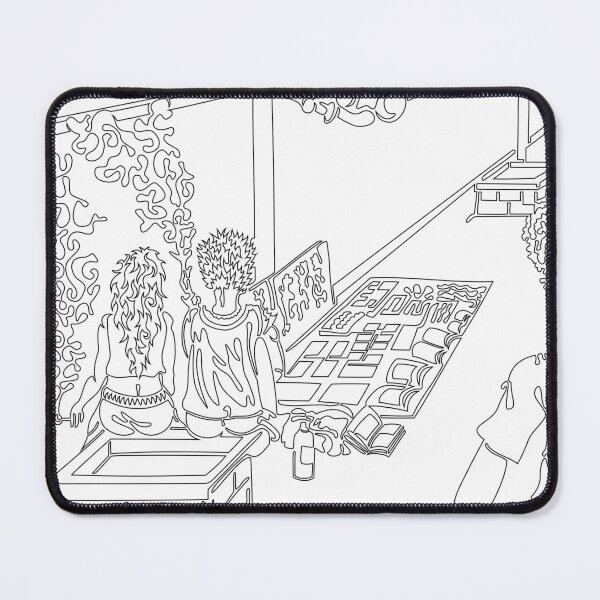 Item preview, Neuquén Terrace, Couple from Behind – Single Line Drawing, Black and White – Argentine Urban Art designed and sold by Keltoi-art.