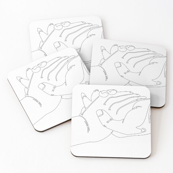 Item preview, Aligned Hands | Unique Black and White Line Drawing: Gesture of Welcome, Offering, or Protection designed and sold by Keltoi-art.