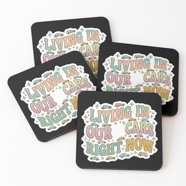 Item preview, Living In Our Cars Right Now Retro Funny Sticker . designed and sold by AGawas.