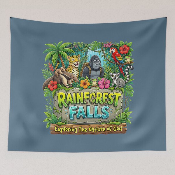 Item preview, Rainforest Falls Nature of God Christian Kids VBS 2026 designed and sold by miuukiuu.