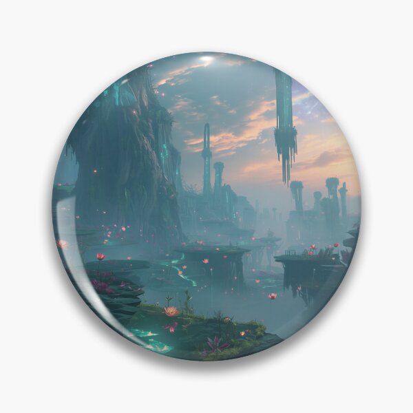 Item preview, Moonlit Sanctuary Waterfall Fantasy Landscape designed and sold by Luminous Wilds.