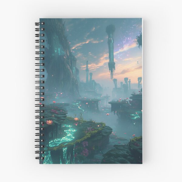 Item preview, Moonlit Sanctuary Waterfall Fantasy Landscape designed and sold by Luminous Wilds.