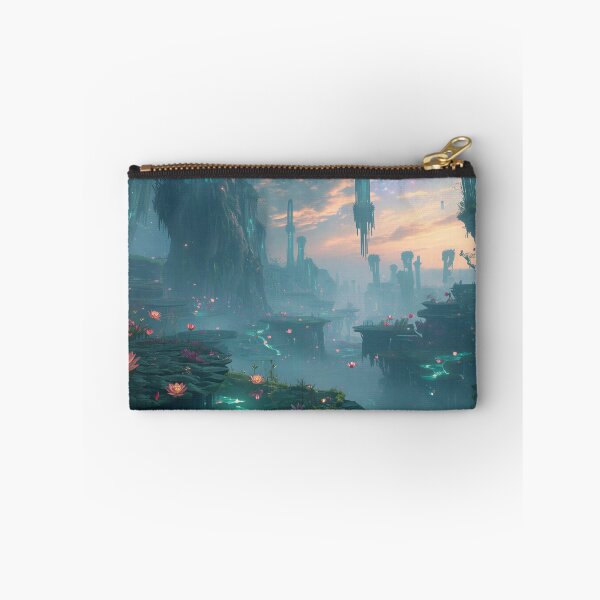 Item preview, Moonlit Sanctuary Waterfall Fantasy Landscape designed and sold by Luminous Wilds.