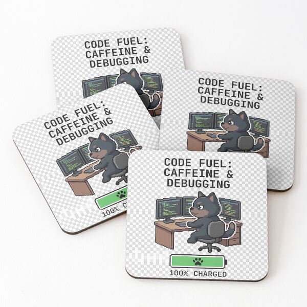 Item preview, Funny Programmer Dog - Code Fuel Caffeine & Debugging Pixel Art designed and sold by PawsAndPixel.