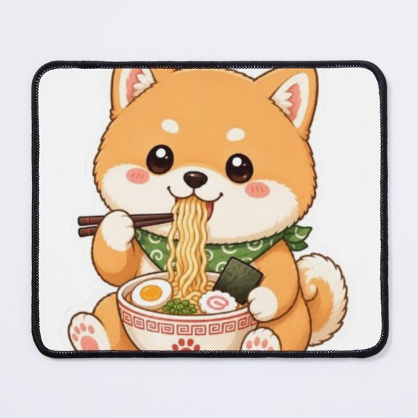Item preview, Cute Kawaii Shiba Inu Eating Ramen - Adorable Japanese Anime Dog Sticker designed and sold by Saeed Ahmad.
