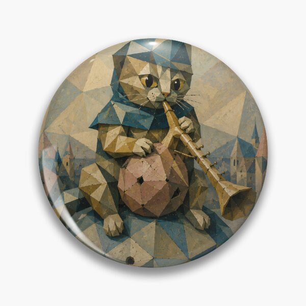 Item preview, Cubist Cat of the Crystal Horn designed and sold by ThingsCatsDo.