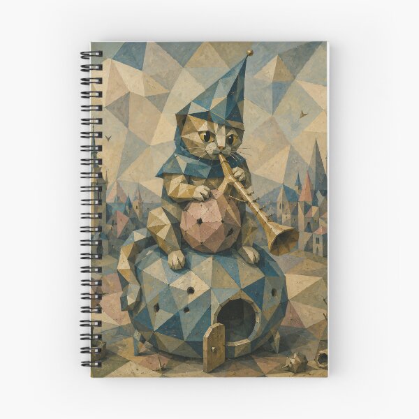 Item preview, Cubist Cat of the Crystal Horn designed and sold by ThingsCatsDo.