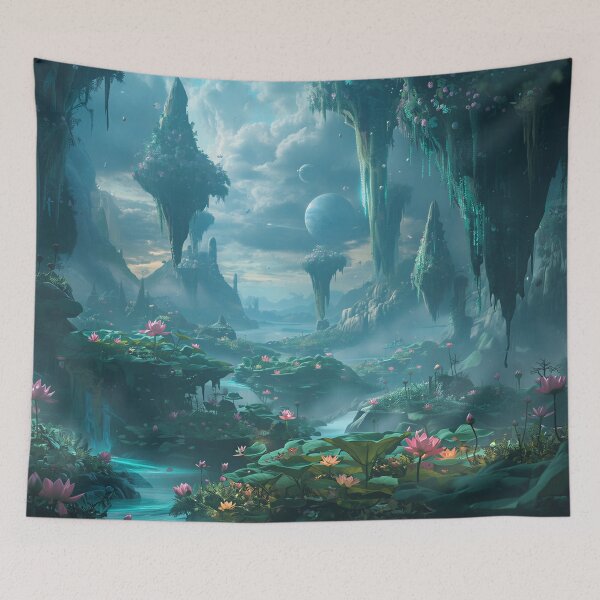 Item preview, Floating Sky Garden Fantasy Alien Landscape designed and sold by Luminous Wilds.