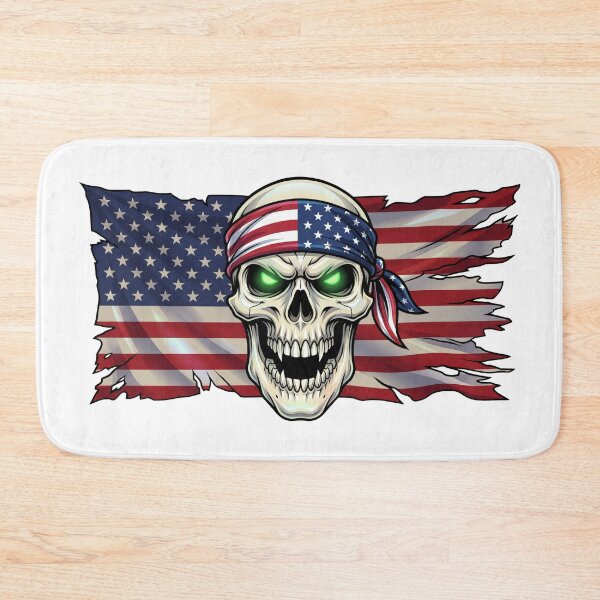 Item preview, Patriotic Skull with American Flag Bandana | USA Flag Skull Graphic |  Patriot Design designed and sold by WayoftheWater.