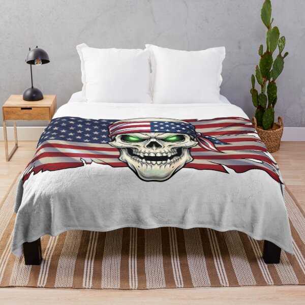 Item preview, Patriotic Skull with American Flag Bandana | USA Flag Skull Graphic |  Patriot Design designed and sold by WayoftheWater.