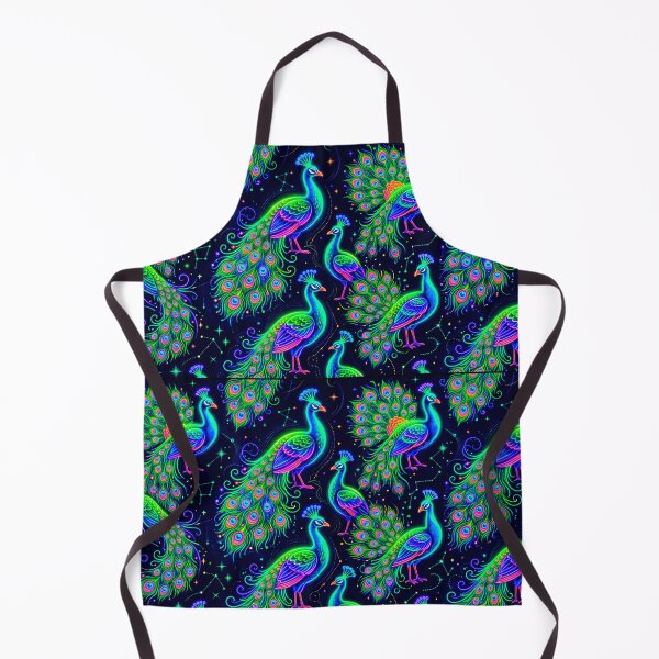 Item preview, Neon Psychedelic Peacock Seamless Pattern designed and sold by ExploreAura Studio.