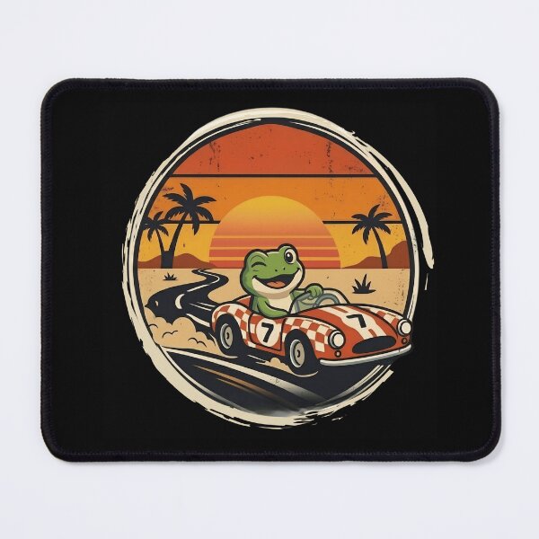 Item preview, Winking Frog Racer Sticker - Funny Indy 500 Race Car Vinyl Decal - Vintage Motorsport Art designed and sold by Basma Designs | Funny Shirts, Stickers & Mugs.