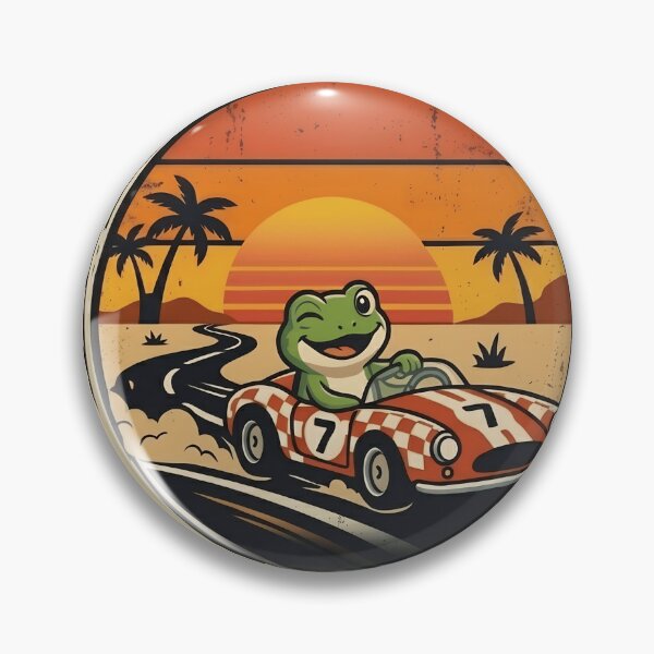 Item preview, Winking Frog Racer Sticker - Funny Indy 500 Race Car Vinyl Decal - Vintage Motorsport Art designed and sold by Basma Designs | Funny Shirts, Stickers & Mugs.